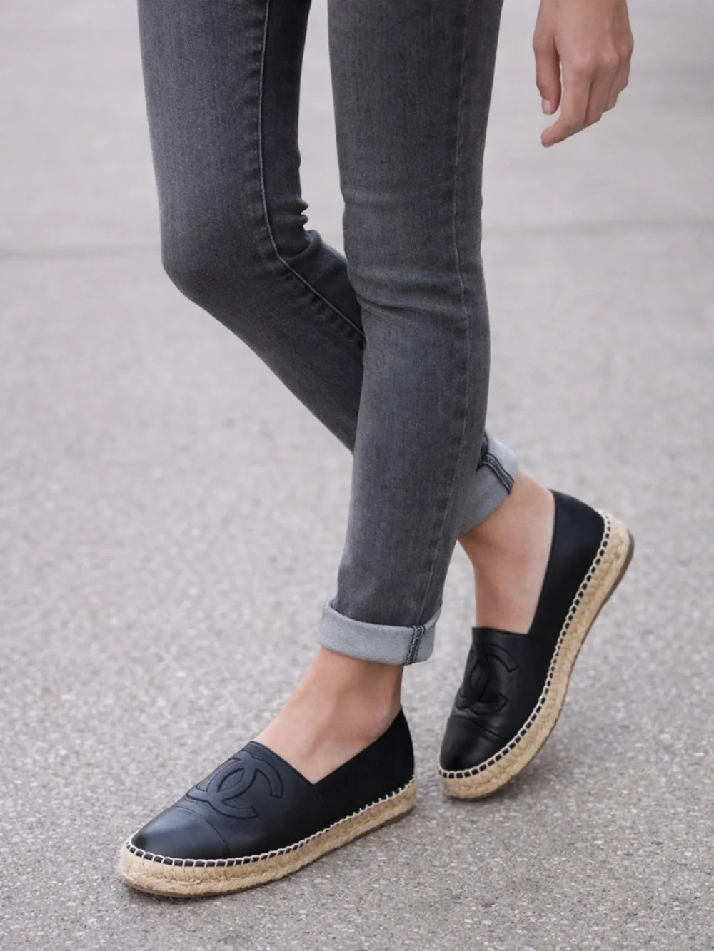 CHANEL Lambskin CC Espadrilles